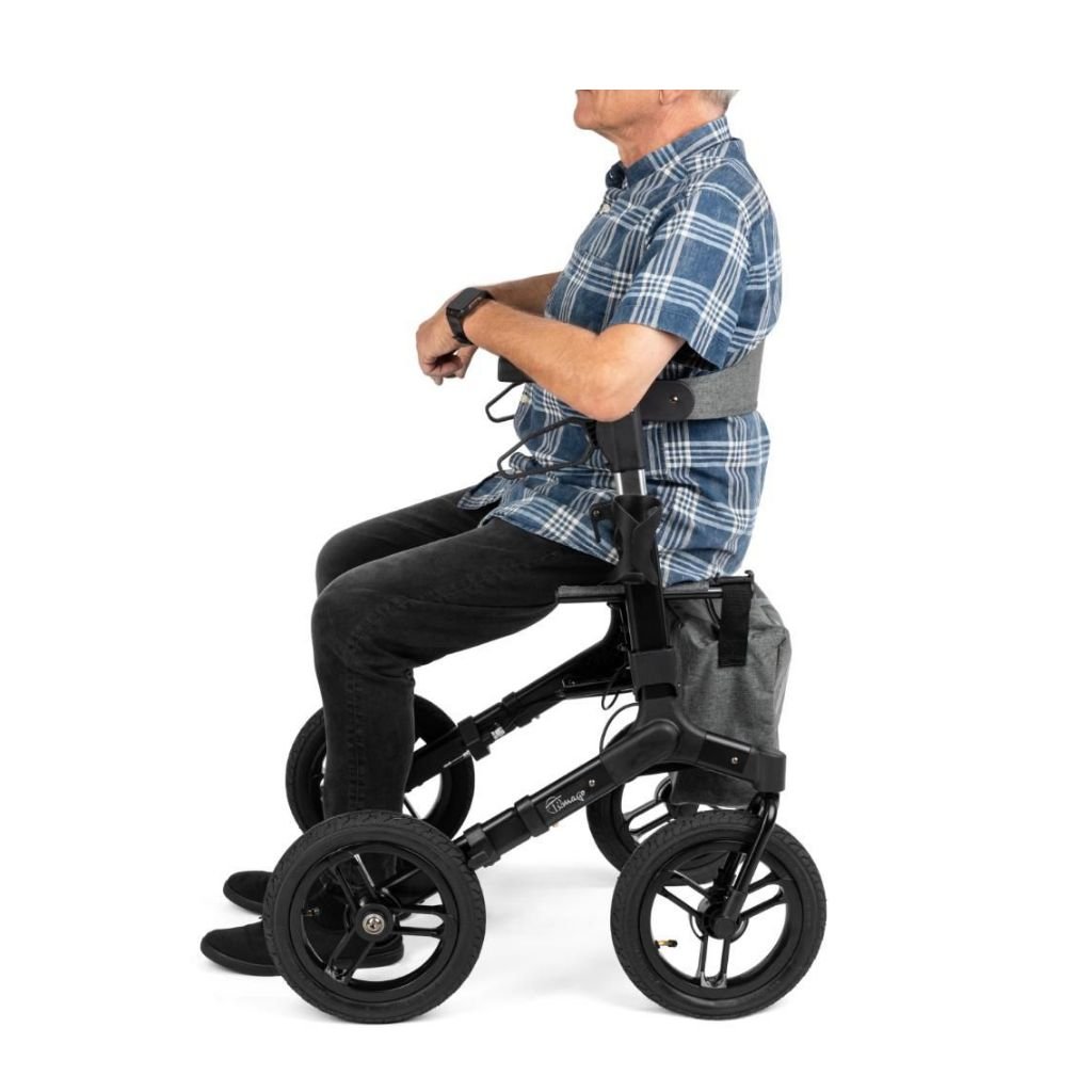 RANGER AIR BLACK Rollator mit Luftreifen | TIMAGO