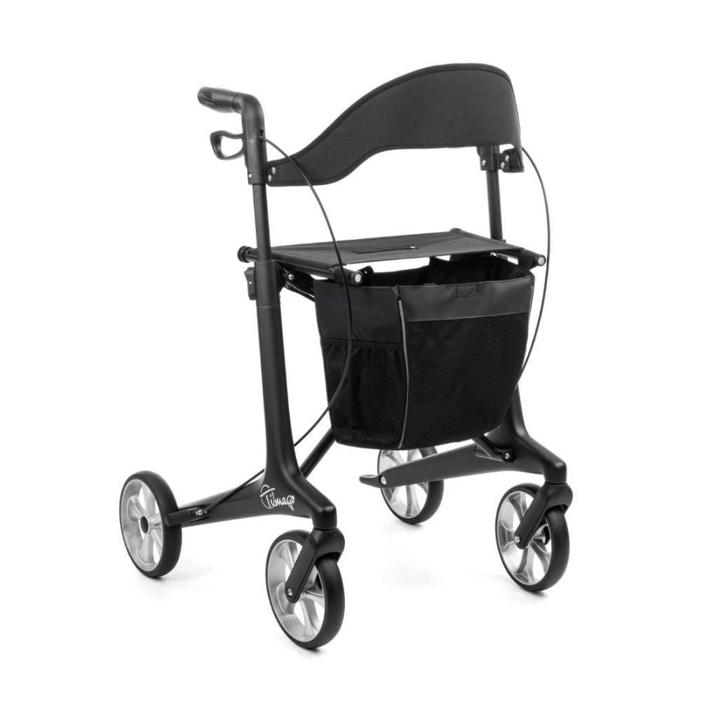 FUTURO BLACK | Carbon-Rollator 5,3 kg | Weiche Räder