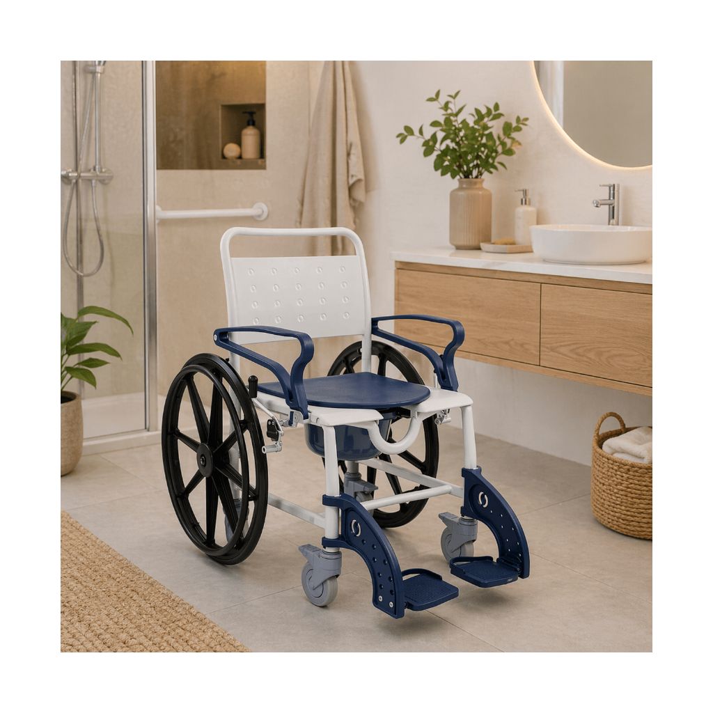 SANI TIM | 4 in 1 | Fahr-, Transport-, Toiletten- und Duschstuhl