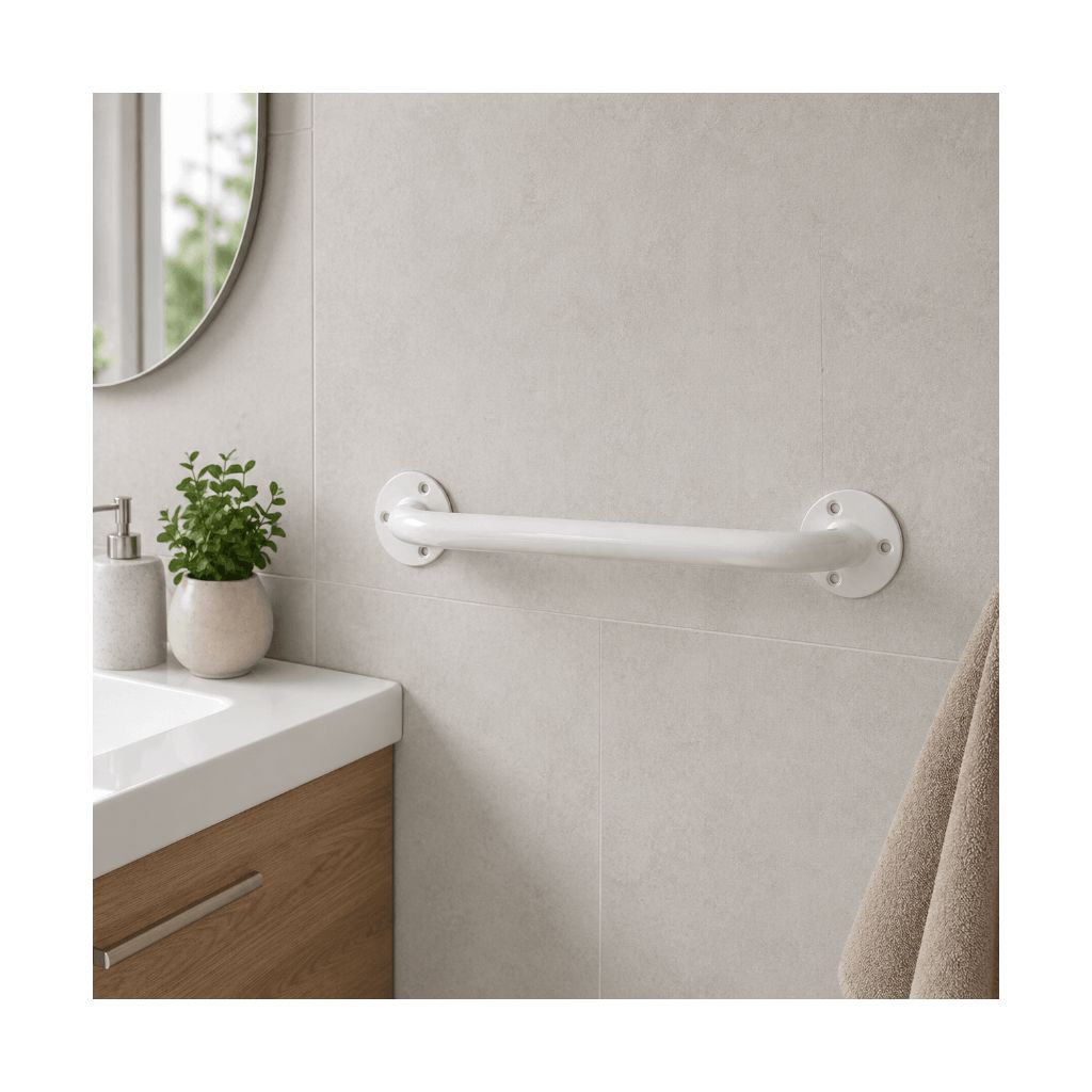 Støttegreb hvid/stål - 60 cm