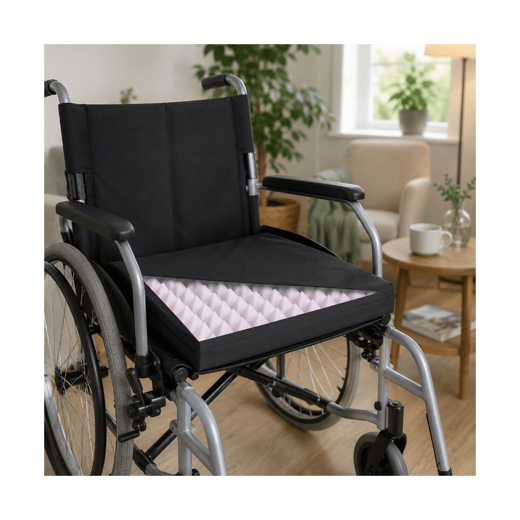 ERGO TIM | Druckentlastendes Rollstuhlkissen mit wasserdichtem Bezug | 46 x 40 x 7 cm