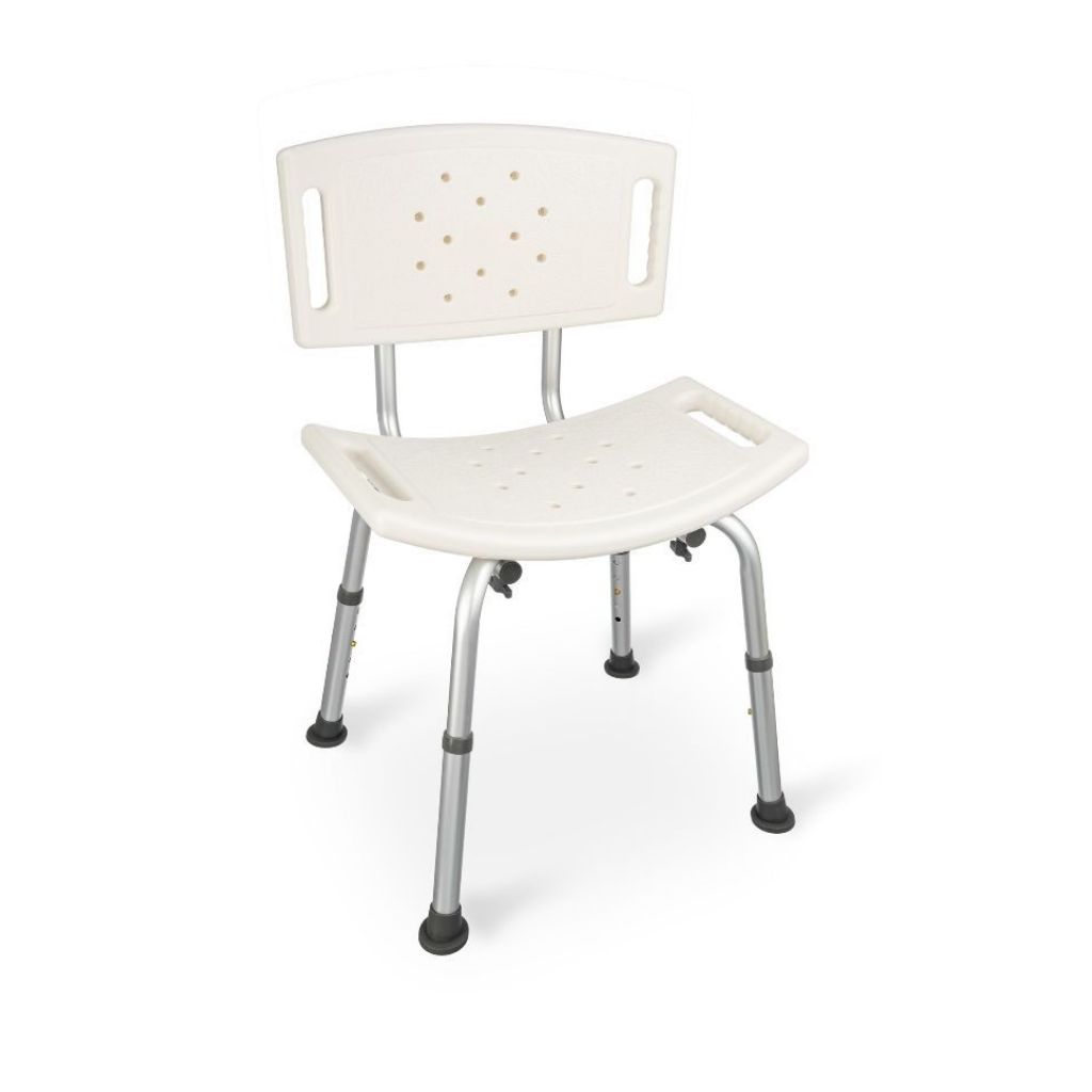 Einfache Duschbank mit Griff und Rückenlehne