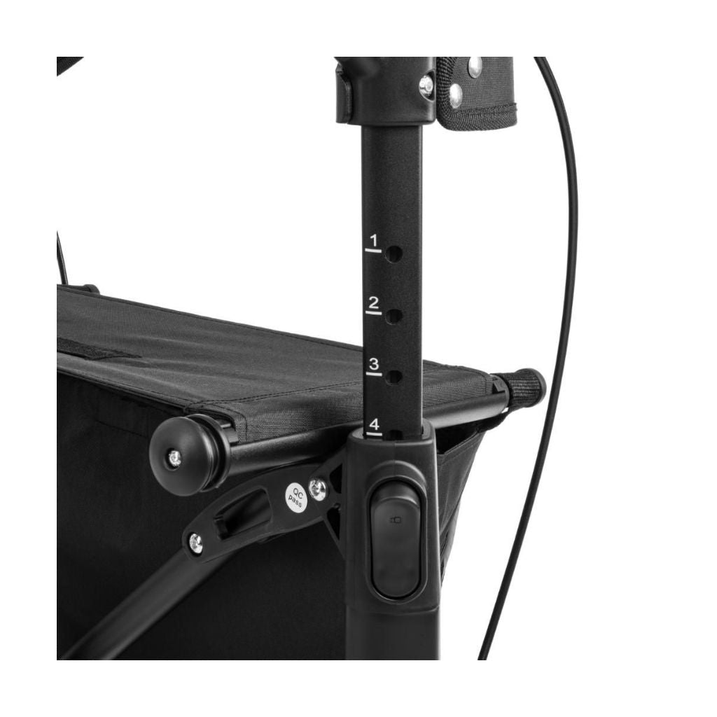 FUTURO BLACK | Carbonfaser-Rollator 5,3 kg | Weiche Räder