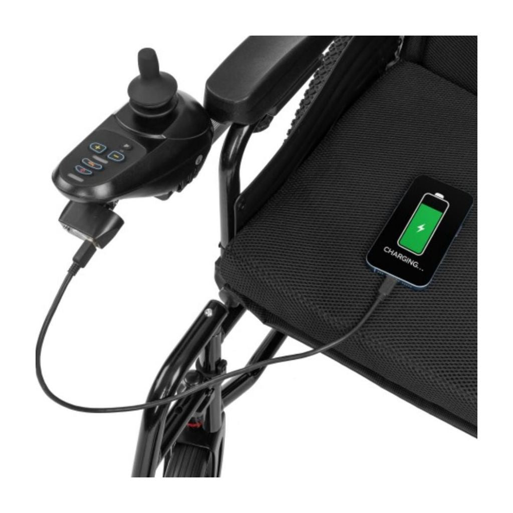 ELECTRIC TIM Elektrorollstuhl inkl. Joystick für eine Begleitperson | Große Hinterräder