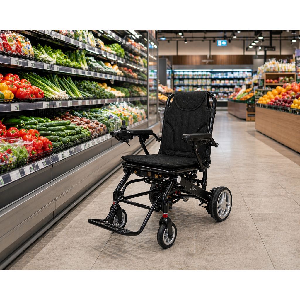 SMART TIM ultraleicht Elektrorollstuhl | 14,7 kg | Schwarz