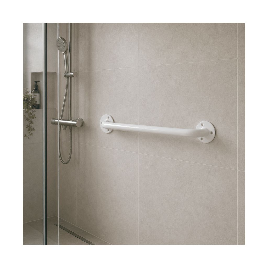 Støttegreb hvid/stål - 80 cm