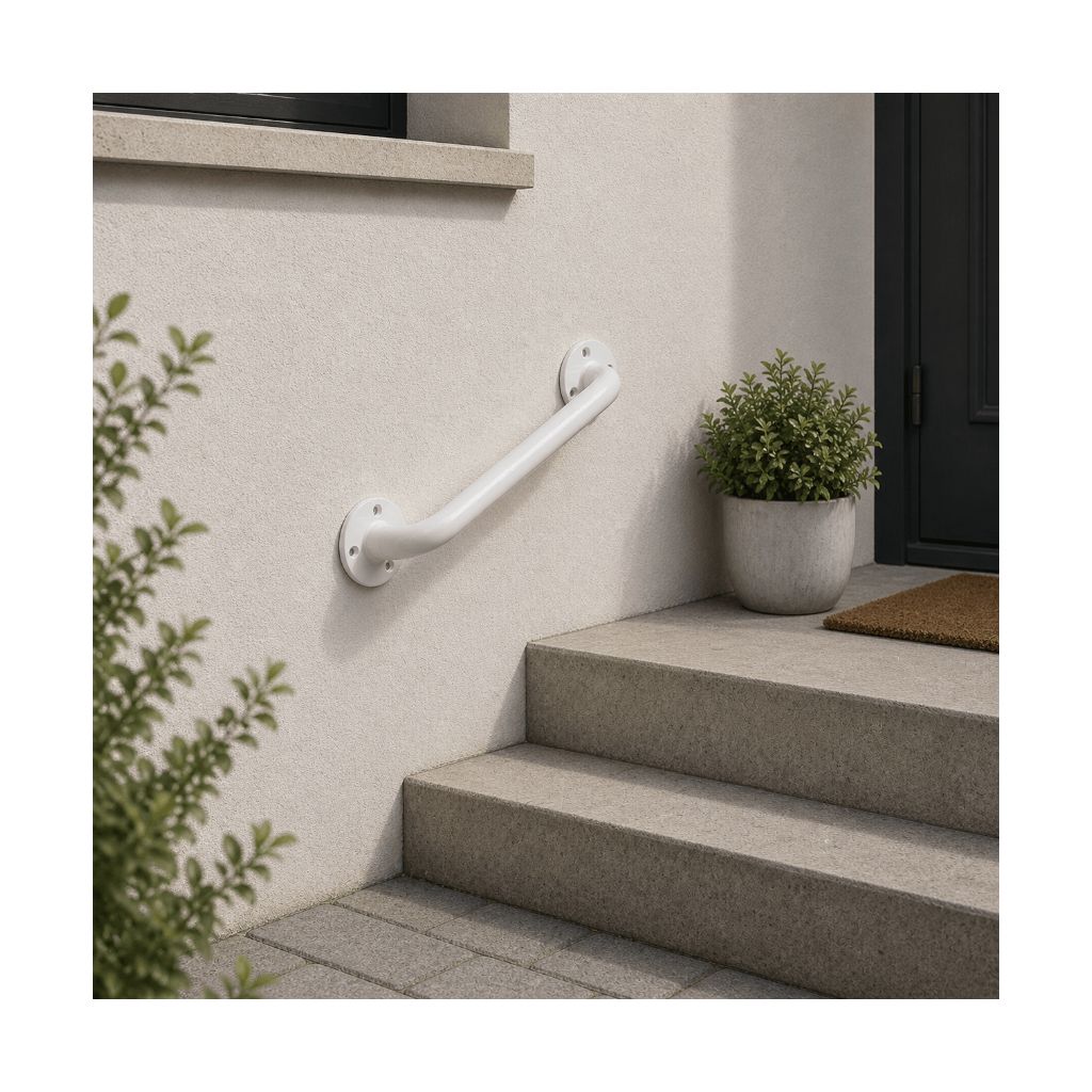 Støttegreb hvid/stål - 80 cm