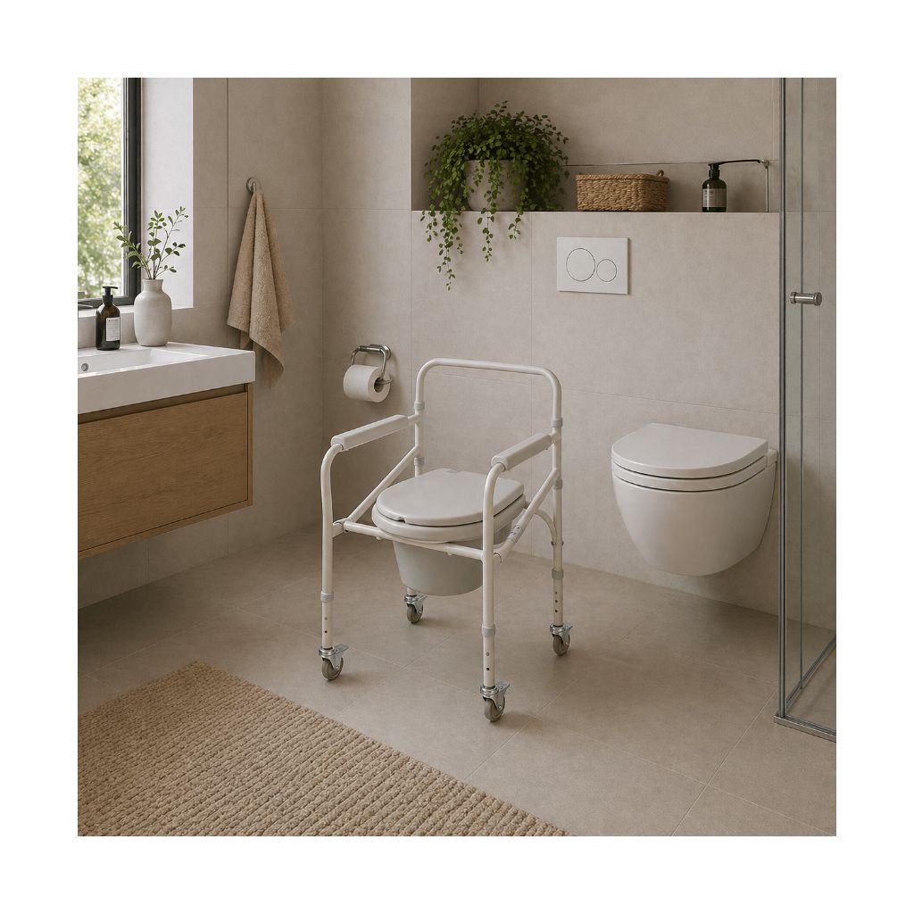 NORDIC Klappbare Toilette und Toilettenstuhl mit Rollen