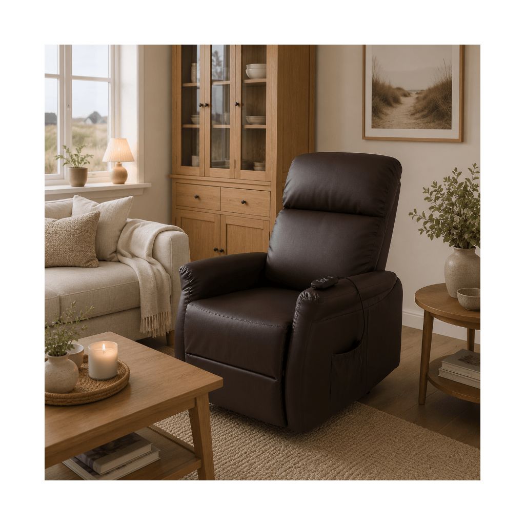 RELAX MOCCA - Relaxsessel mit elektrischem Sitzlift und Ruhefunktion