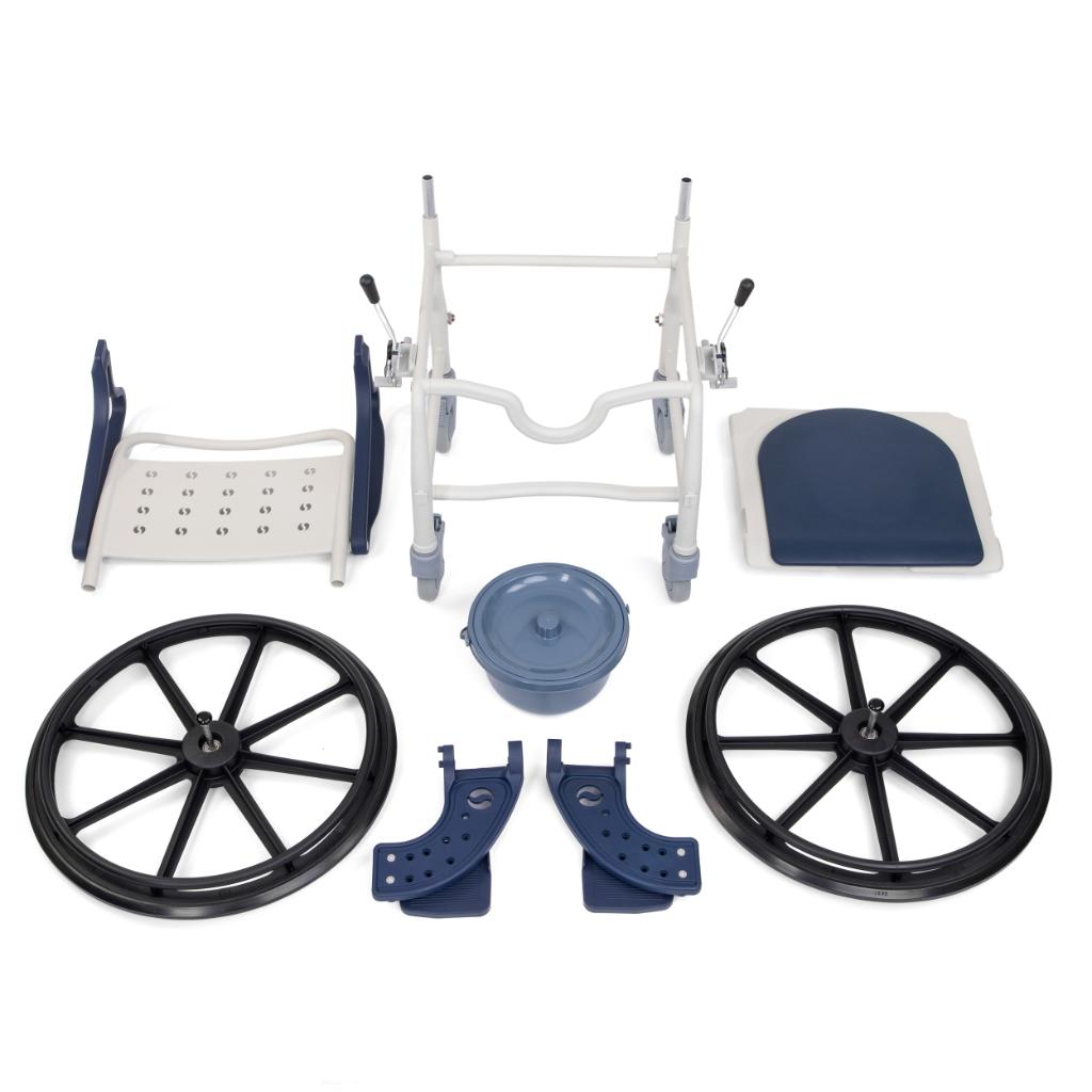 SANI TIM | 4-in-1 | Fahr-, Transport-, Toiletten- und Duschstuhl